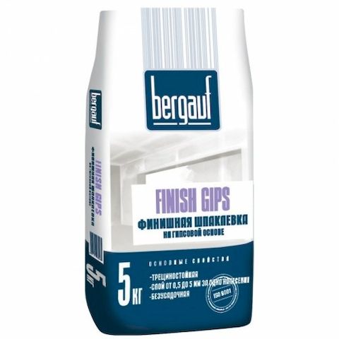 Шпаклевка финишная на гипсовой основе Bergauf Finish Gips