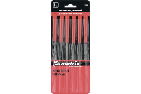 Набор надфилей 180*5 мм 6 штук MATRIX 15822