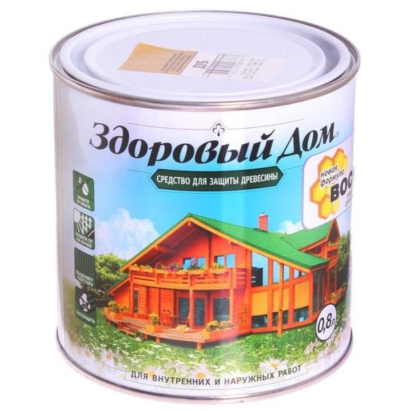 Деревозащитное средство Здоровый Дом еловая зелень 0,8 л
