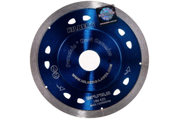 Диск алмазный сплошной 125*8*22.23 мм толщина 1.1 мм керамогранит Extra Thin Hilberg