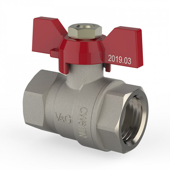 Кран шаровый 1/2" в/в бабочка Ру-40 "Valogin" (28)