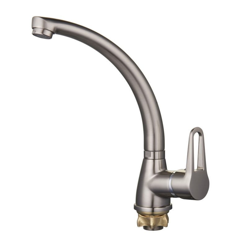 смес. G-Lauf для кухни боковой с гайкой Г-излив (Сатин)