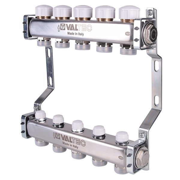 Коллекторный блок VALTEC 1" х 3/4" с регул. клап-ми 6 вых.