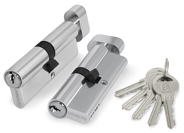 Цилиндровый механизм с вертушкой 200 ZM 60 mm (25+10+25) CP хром 5 кл.//FUARO