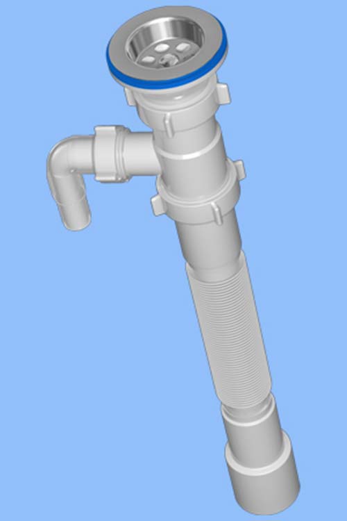 Гофросифон 1-1/2" х 40/50 АНИ удлиненный с носиком