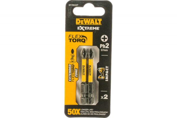 Бита Pz 2*50 мм ударные DEWALT IMPACT Torsion 2 шт