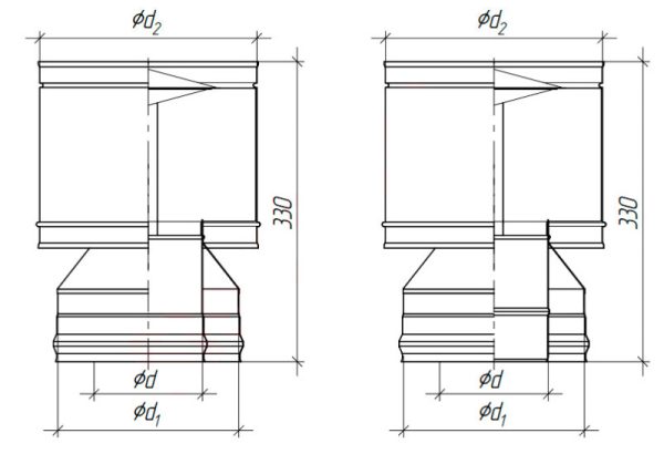 Оголовок-дефлектор d150/230 нерж, нерж 0,5мм/0,5мм