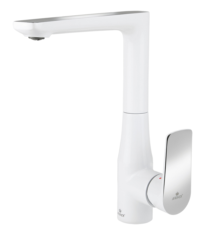 Смеситель KAISER Atrio кухня боковой Ø35 белый-хром