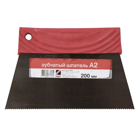 Шпатель зубчатый A2 200*80 мм для всех видов клеев под покрытия из ПВХ 316-8200