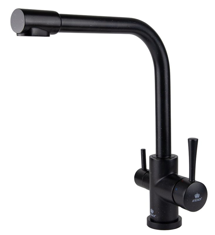 Смеситель KAISER Mercur кухня боковой под фильтр Ø35 (черный-мрамор)