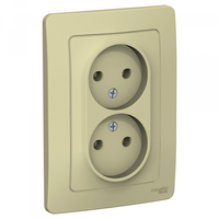 Розетка СП 2-мест. без з/к без з/шт, 16А, 250В, бежевый BLANCA