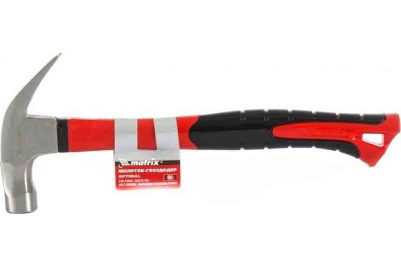 Молоток-гвоздодер optimal 450 г фибергласовая обрезиненная рукоятка Matrix Молоток-гвоздодер optimal 450 г фибергласовая обрезиненная рукоятка Matrix
