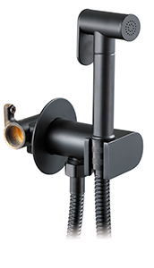 Смеситель VIKO встроенный под биде Ø25 с гигиеническим душем (латунь) черный матовый