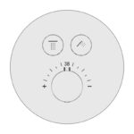 Душевая система KAISER Sano с термостатом скрытого монтажа, поворотн. держатель (4-jet, стац. лейка Ø300*33mm) /Хром