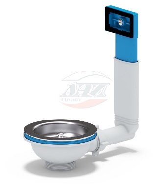 Перелив д/мойки 3-1/2"(диам. 90мм) АНИ с гибкой трубой