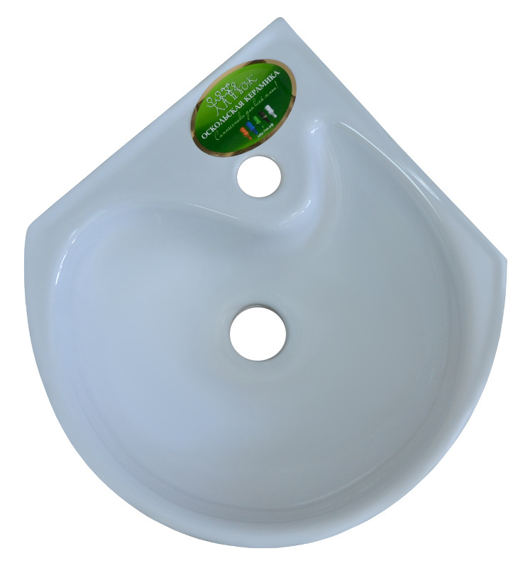 Умывальник ОК Радуга 35см с/о угловой белый (без пьедестала)