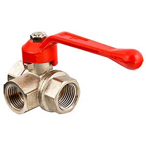 Кран шар. VALTEC 1/2" трехходовой тип *L*