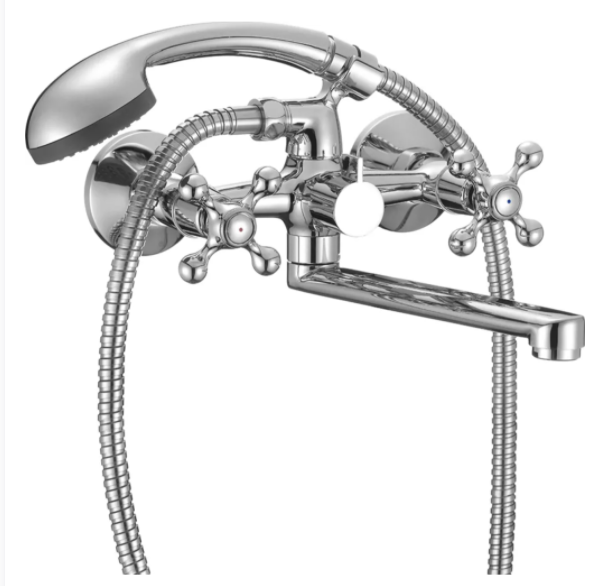 Смеситель для ванны 2-вентильный с коротким изливом Duplex, Milardo DUPSB02M02