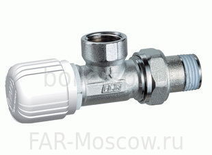 FAR Вентиль терморег. угл. 1/2" г/б для стальных труб