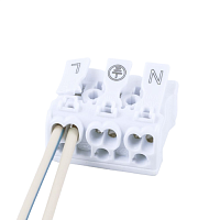 Клемма монтажная для фазных проводников, 3 контактные группы, (DIY упак 5 шт), LD294-4003