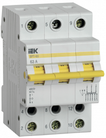 Выключатель-разъединитель трехпозиционный ВРТ-63 3P 63А IEK