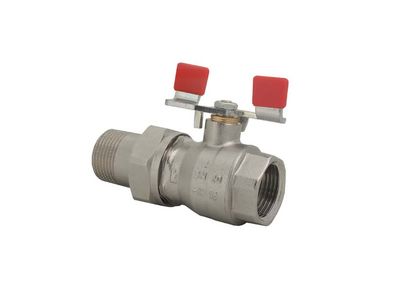 Кран шаровой MODUL ВР-НР 3/4, с накидной гайкой рукоятка бабочка, сталь, PN 16, ник