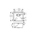 Мойка из нержавейки KAISER 440x440x200*2.0+1.2mm (цвет покрытия: сталь) /сифон
