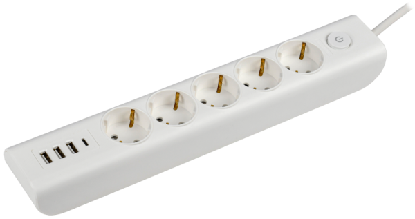 Удлинитель быт. з/к 5 мест/2метра 3680Вт 16А/250В USBх3 (ПВС 3х1мм2) У03В белый MODERN IEK (уп.30)