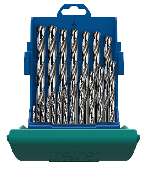 Набор сверел по металлу Ø 1-10 мм 19 штук HSS-G Super Heller Набор сверел по металлу Ø 1-10 мм 19 штук HSS-G Super Heller