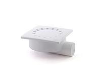 Трап горизонтальный выпуск 50мм 100*100мм нерегулируемый решетка пластиковая сухой затвор