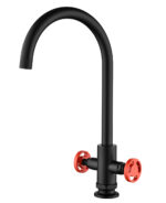 Смеситель KAISER Topaz кухня круг 2-х вентильный "U"- излив, черный матовый Смеситель KAISER Topaz кухня круг 2-х вентильный "U"- излив, черный матовый