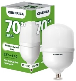 Лампа светодиодная HP 70Вт 230В 4000К E27-E40 GENERICA