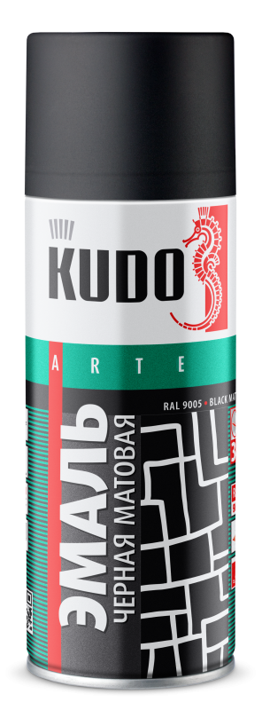 Эмаль универсальная KUDO KU-1102 черная матовая RAL 9005