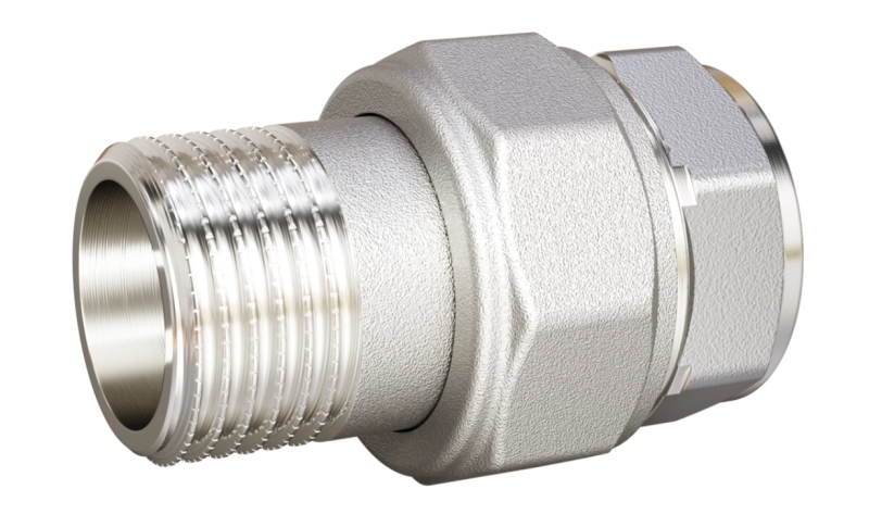 Сгон прямой с накидной гайкой 1 1/4" ВР/НР никель LD Pride