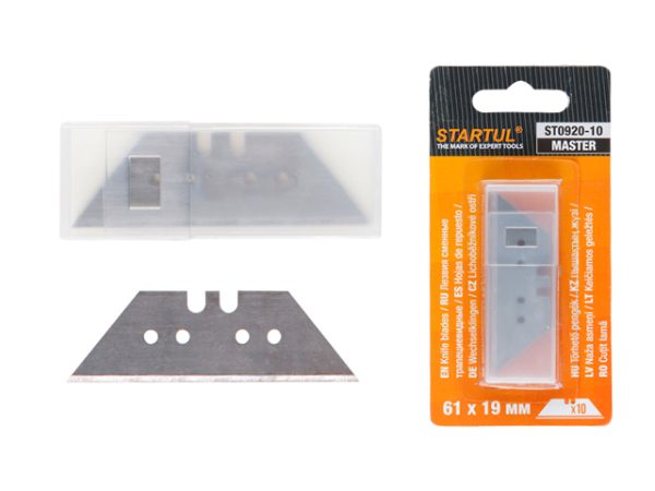 Лезвия сменные трапецевидные для ножей 10 шт STARTUL ST0920-10