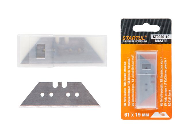 Лезвия сменные трапецевидные для ножей 10 шт STARTUL ST0920-10 Лезвия сменные трапецевидные для ножей 10 шт STARTUL ST0920-10