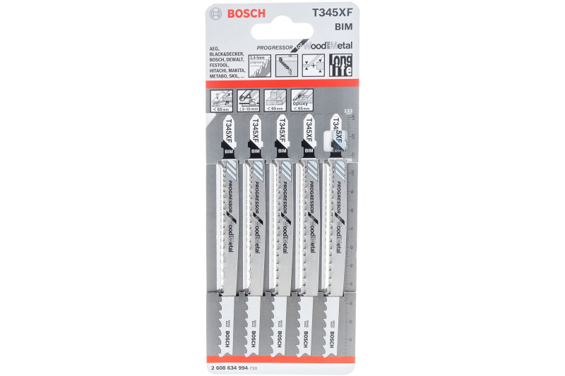 Пилка по дереву T345 XF Progressor BOSCH 2608634994 Пилка по дереву T345 XF Progressor BOSCH 2608634994