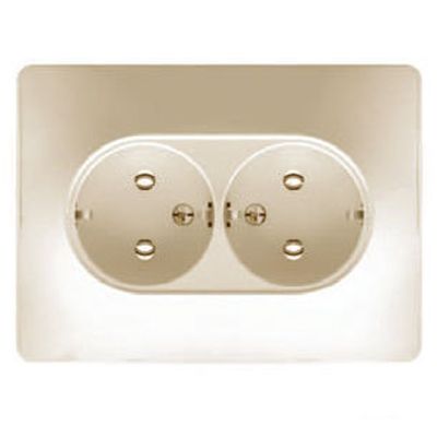 Розетка СП 2-мест.бежевая "GLOSSA" (упак.15) GSL000220