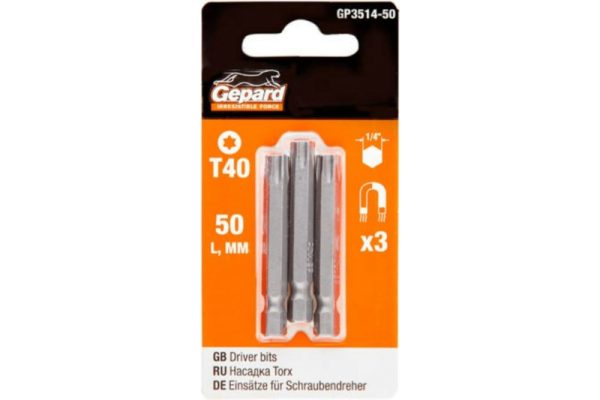 Насадка TORX T40 50 мм GEPARD GP3514-50 3 шт