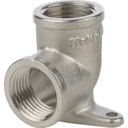 Угольник 1/2" ВР с креплением никелерованный STOUT