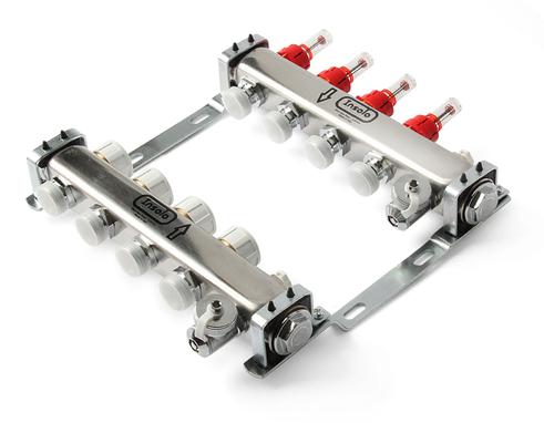 Коллекторная группа (т/пол) с расходомерами 1", 5- хода 180 мм, 1 x 3/4 PRO AQUA