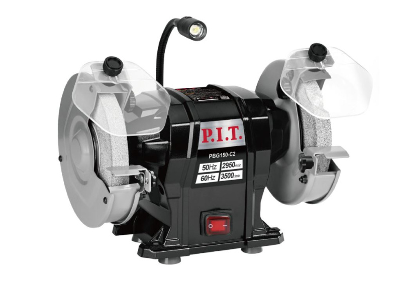 Точильный станок PIT PBG150-C2 300Вт, 150*20*12,7мм,2950об/мин LED подстветка