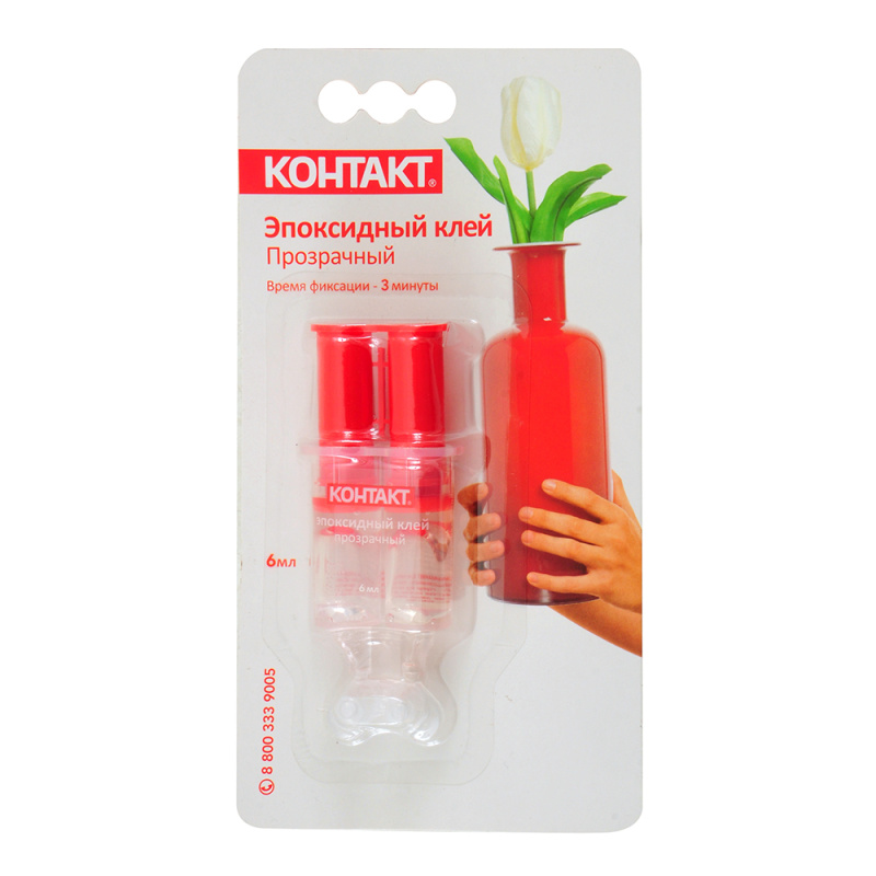 Клей КОНТАКТ эпоксидный прозрачный 6 мл КЭ 288 - Б06 ШП