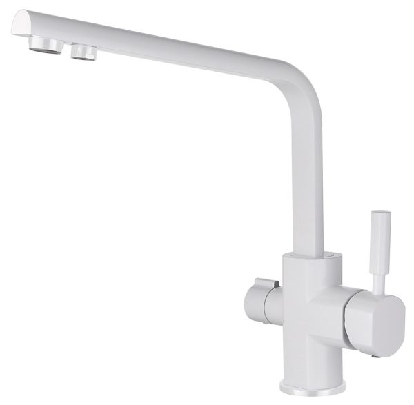 Смеситель KAISER Decor кухня боковой под фильтр Ø35 (белый глянец)