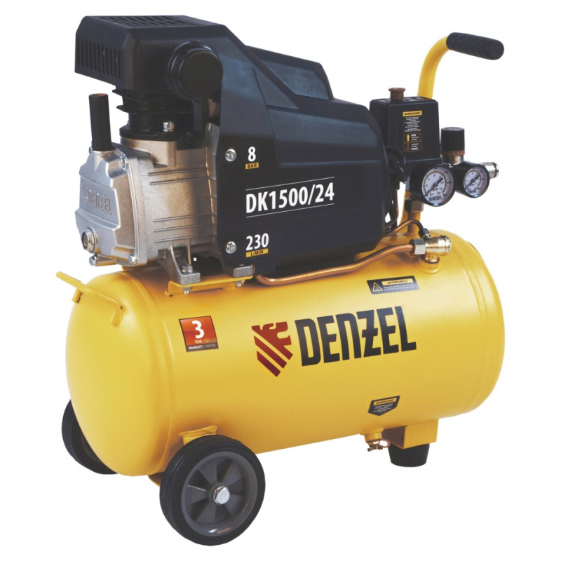 Компрессор пневматический 1500 Вт 230 л/мин 8 бар DENZEL DK1500 Компрессор пневматический 1500 Вт 230 л/мин 8 бар DENZEL DK1500
