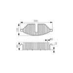 Полка настенная прямая KAISER с 2-мя крючками, хром (нерж. сталь)