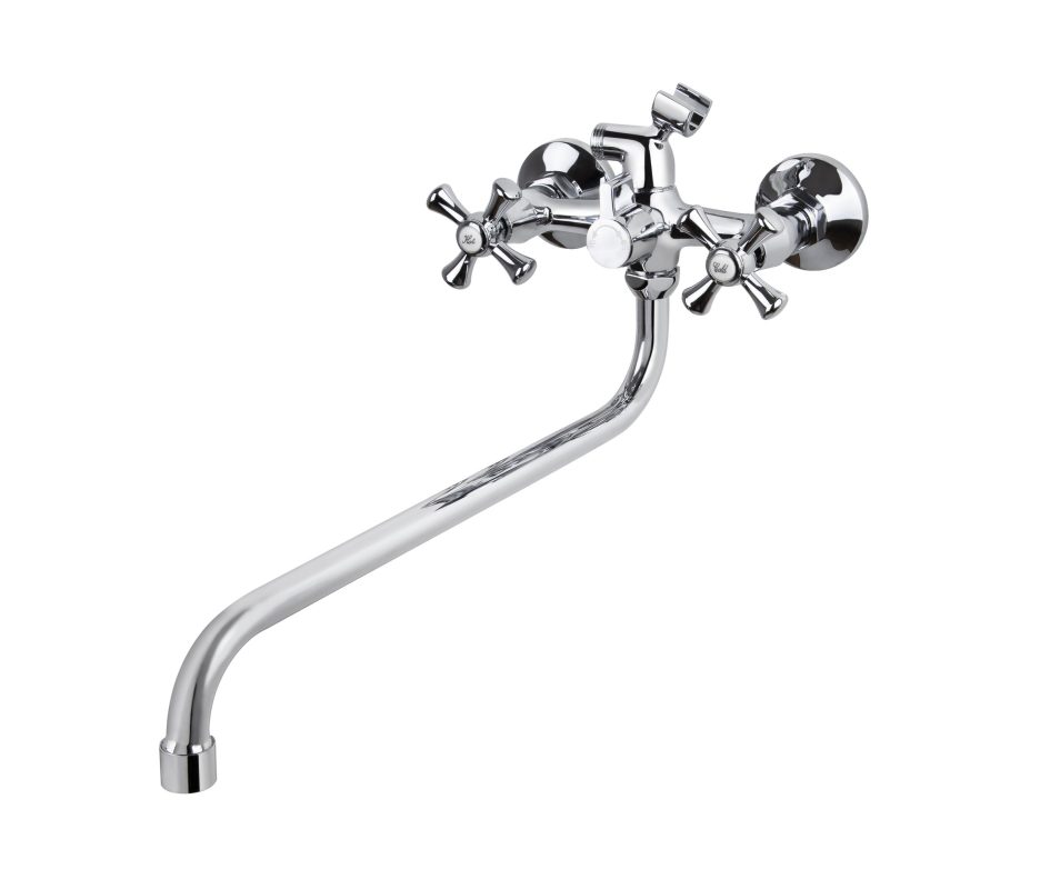 Смеситель VIKO ванна крест карт. переключатель излив 33см