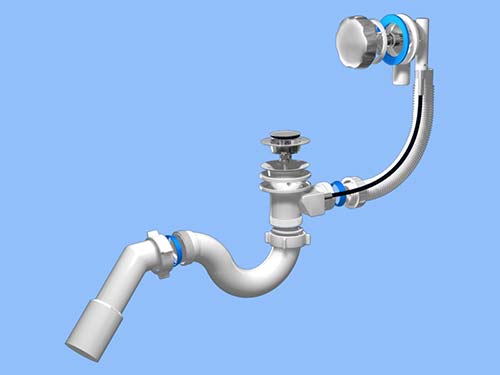 Перелив АНИ п/автомат с сифоном (520мм), прямоточный