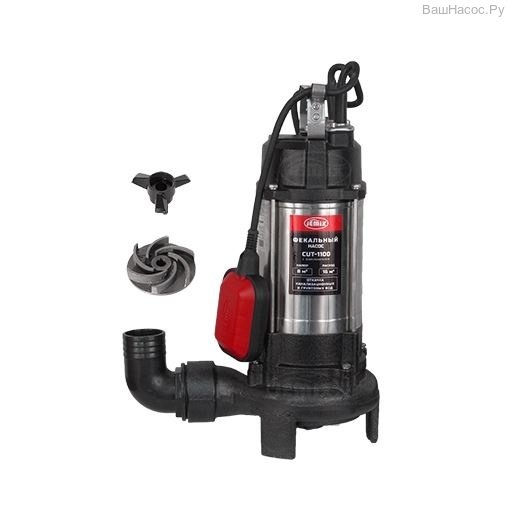 Насос фекальный JEMIX с измельчителем (1100Вт. напор 8м, 265 л/мин.) подкл. 2"