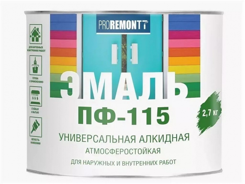 Эмаль ПФ-115 PROREMONTT белая матовая 2,7 кг Л-С